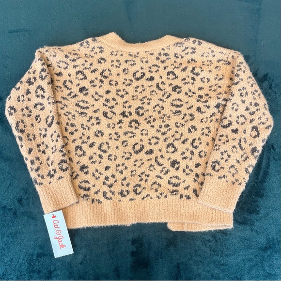 Cat & Jack Tan and Black Leopard Cardigan - Picture 2 of 10